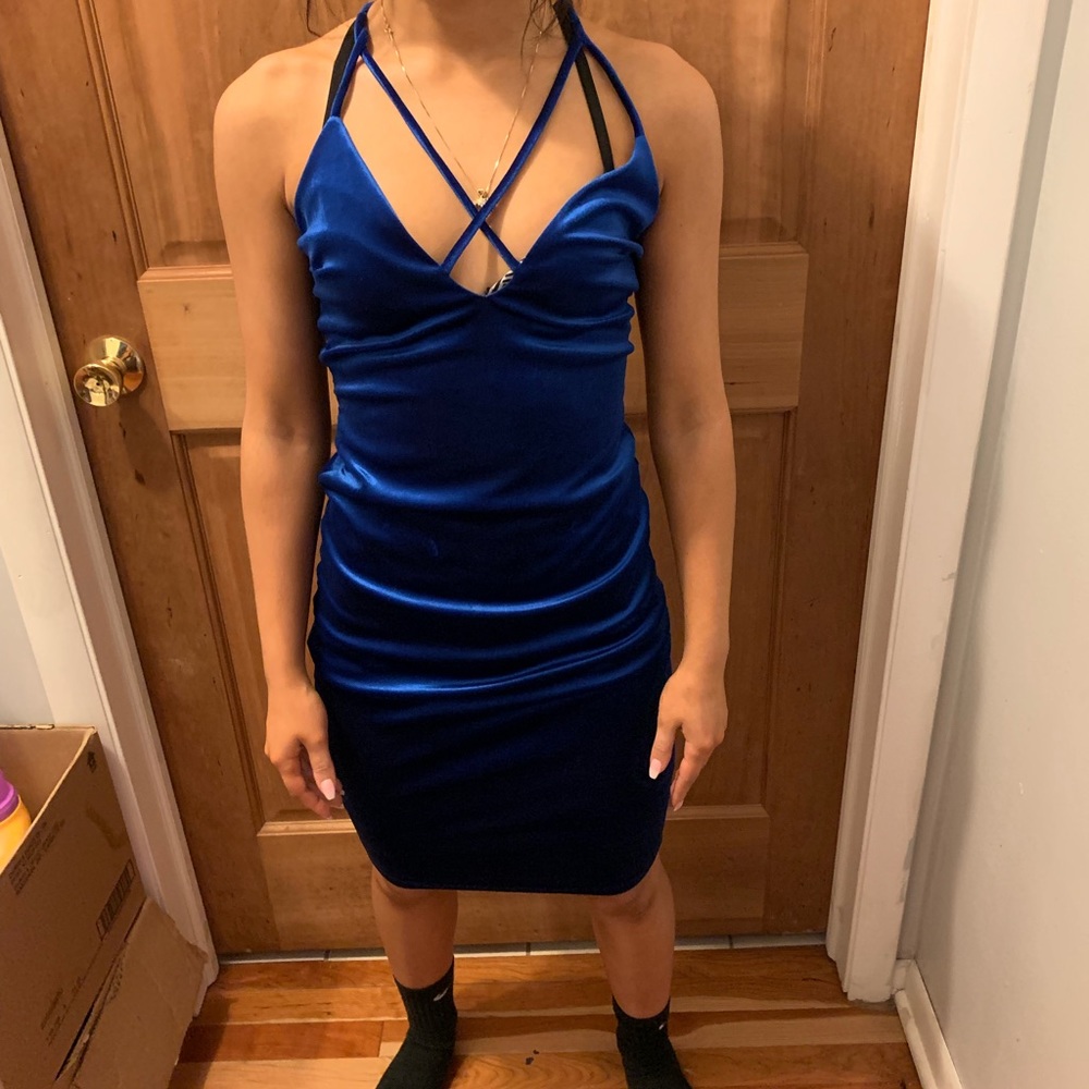 Velvet Cross Bodycon Dress
